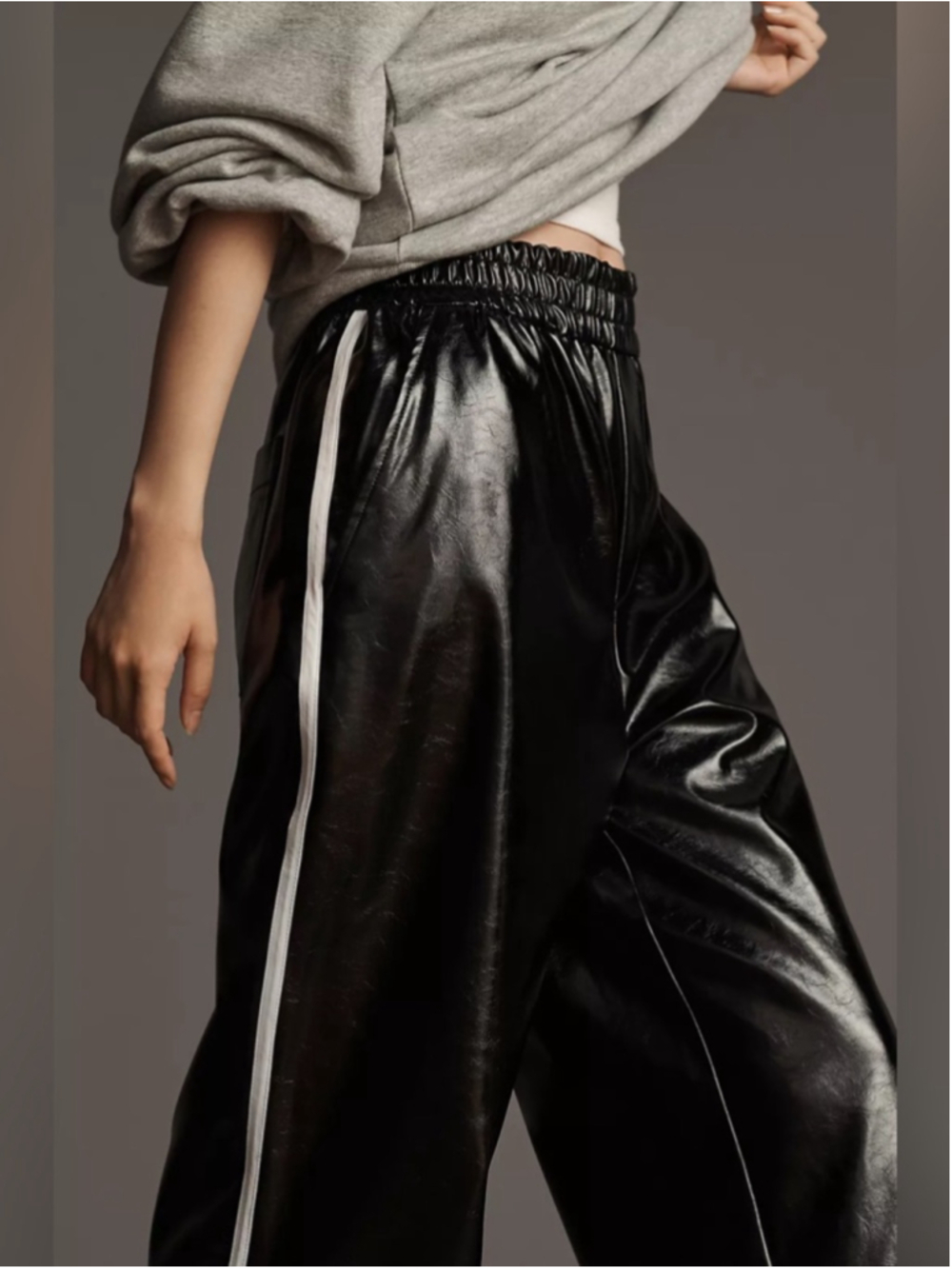 Maeve by Anthropologie Faux Patent Leather Pants Sz XS (13.5”W) Black #338 NWOT - Picture 3 of 11